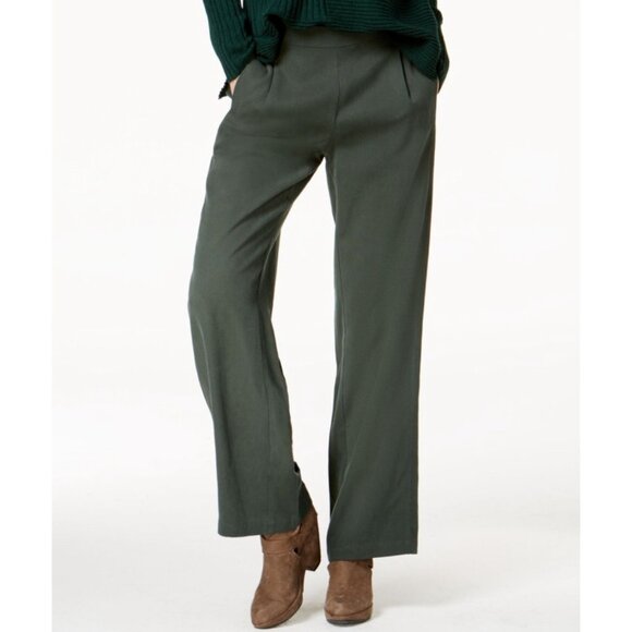 NWT Women's EILEEN FISHER Woven Tencel Straight Pant in "Deep Hemlock" | Size PL - Picture 1 of 11